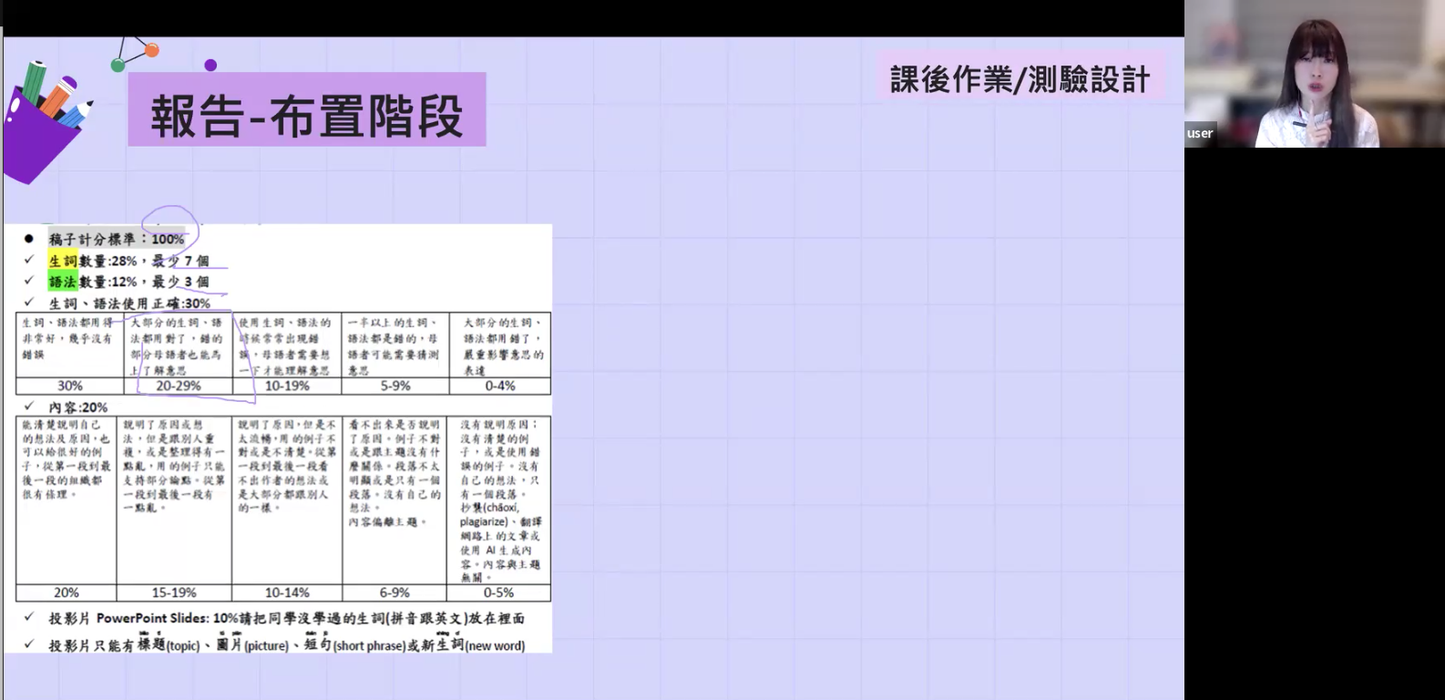 作業及測驗的設計重點與技巧